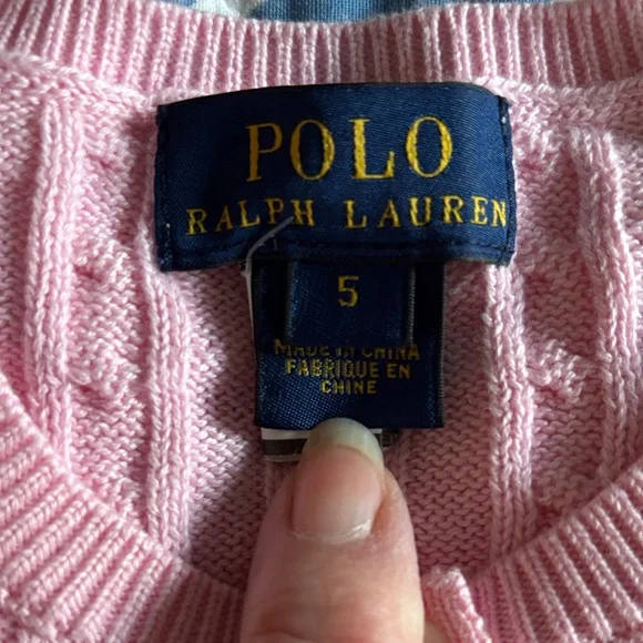 Ralph Lauren Light Pink Cable Knit Sweater Sz5 cotton - Picture 8 of 17